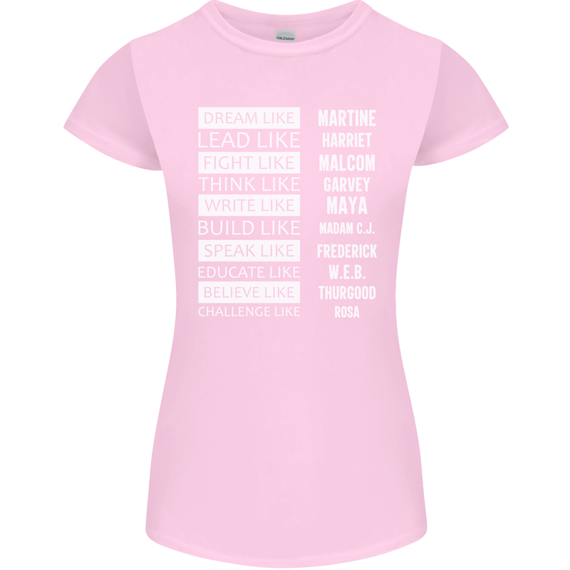 Dream Like Black Lives Matter History Month Womens Petite Cut T-Shirt Light Pink