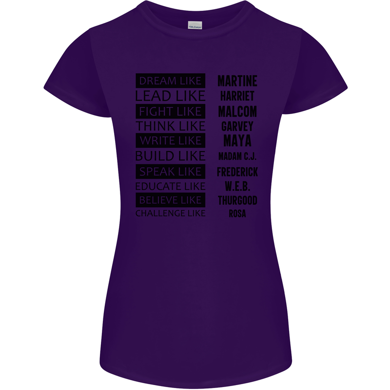 Dream Like Black Lives Matter History Month Womens Petite Cut T-Shirt Purple
