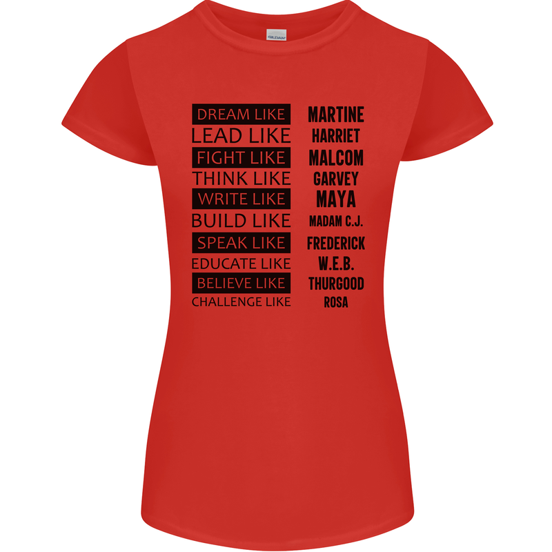 Dream Like Black Lives Matter History Month Womens Petite Cut T-Shirt Red