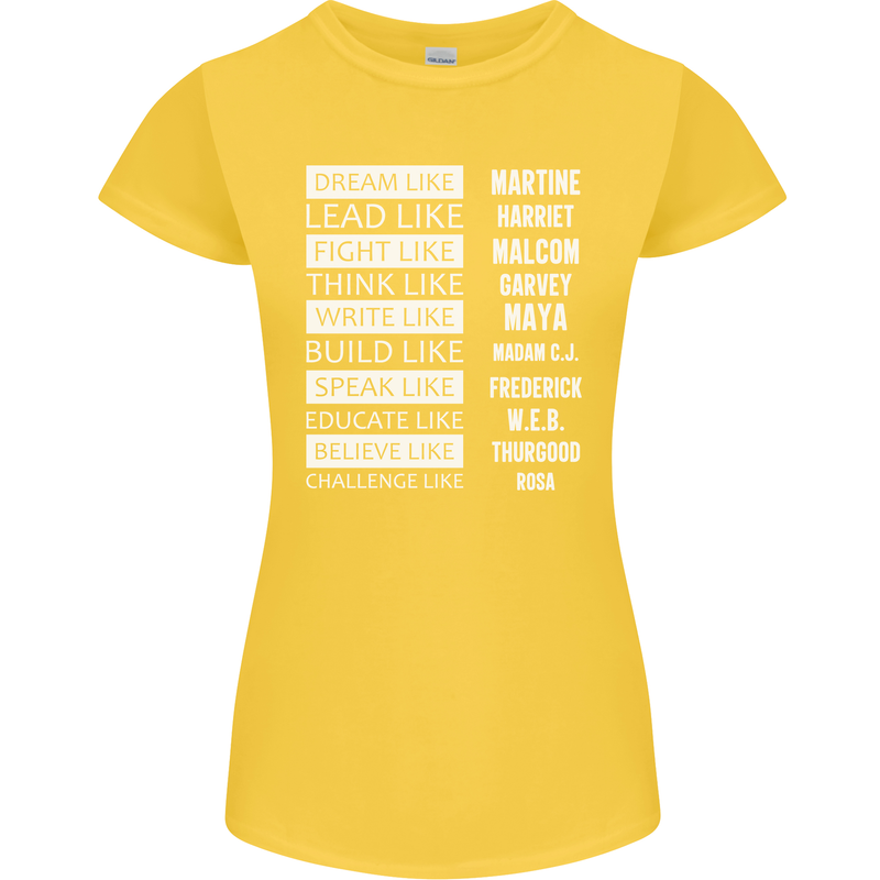 Dream Like Black Lives Matter History Month Womens Petite Cut T-Shirt Yellow