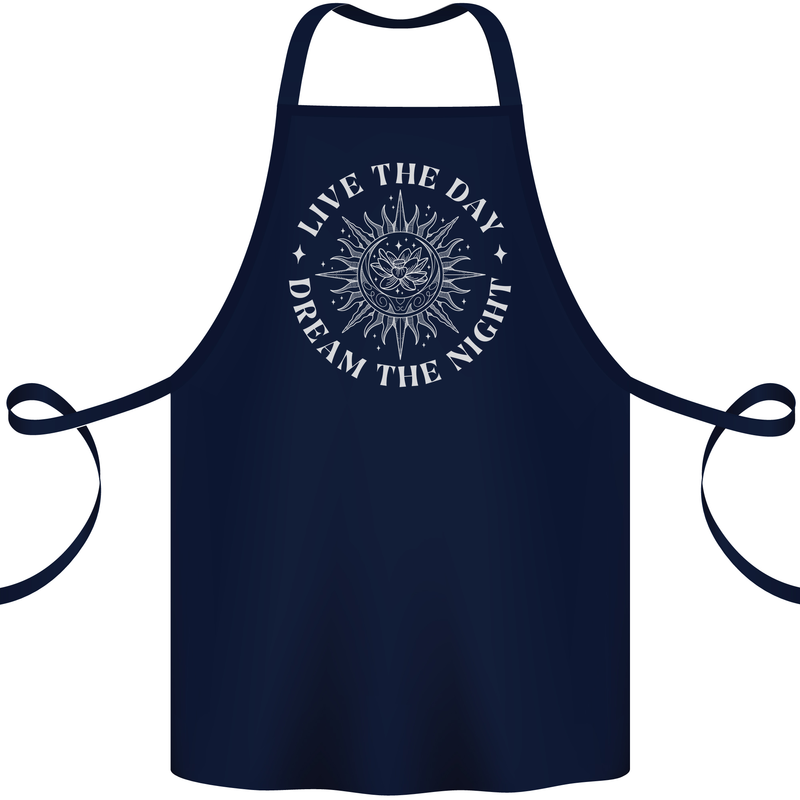 Dream the Night Moons Sleeping Cotton Apron 100% Organic Navy Blue
