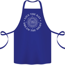 Dream the Night Moons Sleeping Cotton Apron 100% Organic Royal Blue