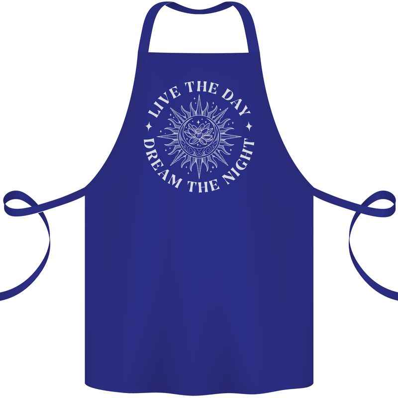 Dream the Night Moons Sleeping Cotton Apron 100% Organic Royal Blue