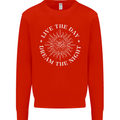 Dream the Night Moons Sleeping Kids Sweatshirt Jumper Bright Red