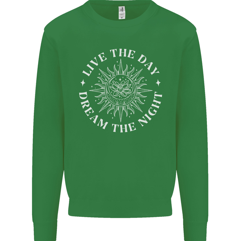 Dream the Night Moons Sleeping Kids Sweatshirt Jumper Irish Green
