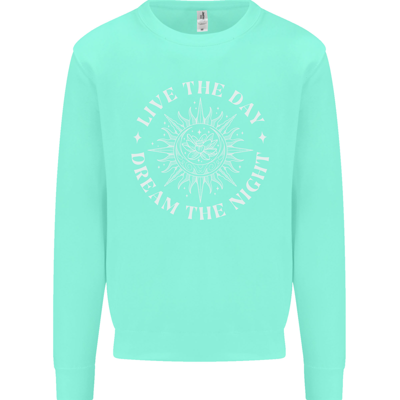 Dream the Night Moons Sleeping Kids Sweatshirt Jumper Peppermint