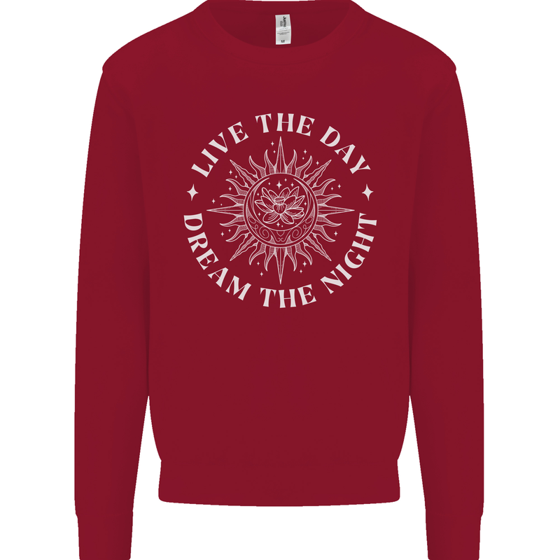 Dream the Night Moons Sleeping Kids Sweatshirt Jumper Red