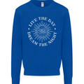 Dream the Night Moons Sleeping Kids Sweatshirt Jumper Royal Blue