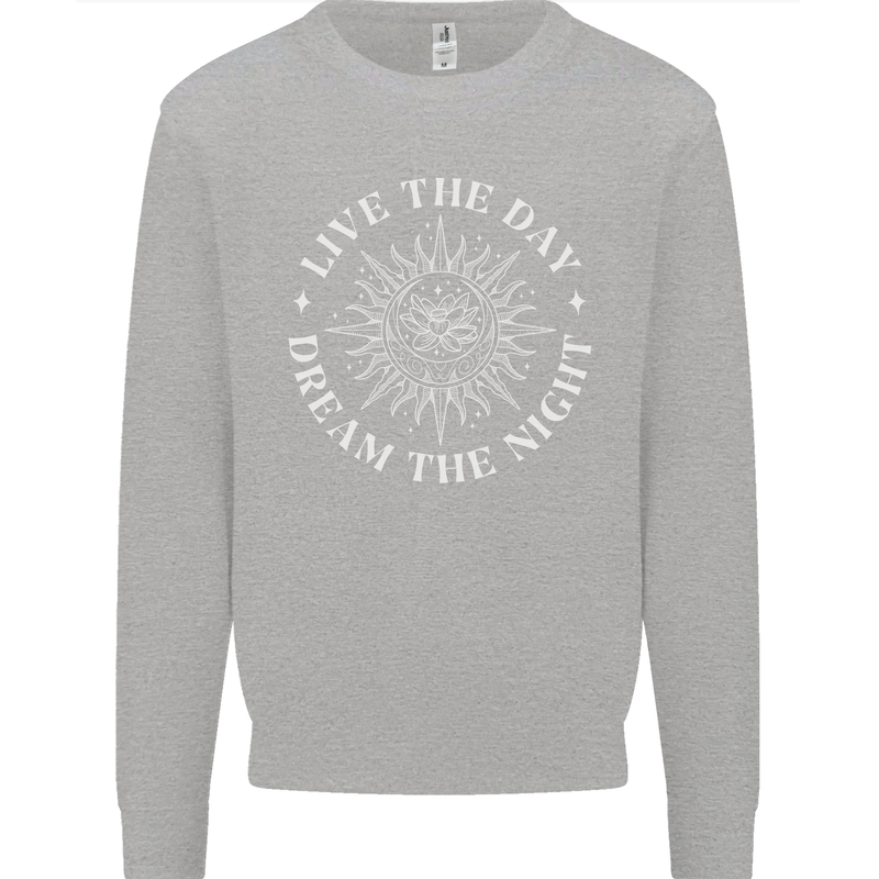 Dream the Night Moons Sleeping Kids Sweatshirt Jumper Sports Grey