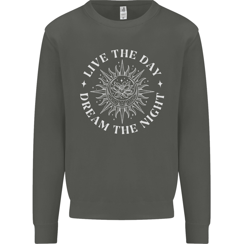 Dream the Night Moons Sleeping Kids Sweatshirt Jumper Storm Grey