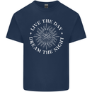 Dream the Night Moons Sleeping Kids T-Shirt Childrens Navy Blue