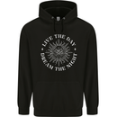 Dream the Night Moons Sleeping Mens 80% Cotton Hoodie Black