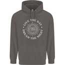 Dream the Night Moons Sleeping Mens 80% Cotton Hoodie Charcoal
