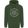 Dream the Night Moons Sleeping Mens 80% Cotton Hoodie Forest Green