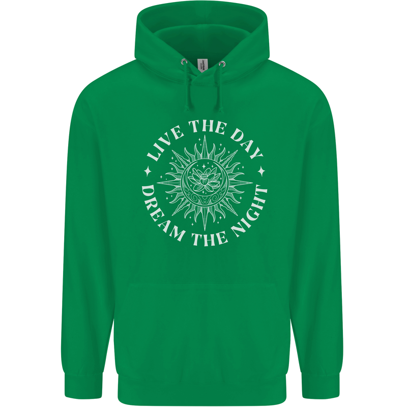 Dream the Night Moons Sleeping Mens 80% Cotton Hoodie Irish Green
