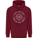 Dream the Night Moons Sleeping Mens 80% Cotton Hoodie Maroon