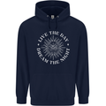 Dream the Night Moons Sleeping Mens 80% Cotton Hoodie Navy Blue