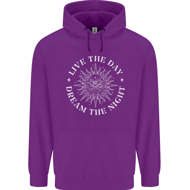 Dream the Night Moons Sleeping Mens 80% Cotton Hoodie Purple