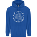 Dream the Night Moons Sleeping Mens 80% Cotton Hoodie Royal Blue