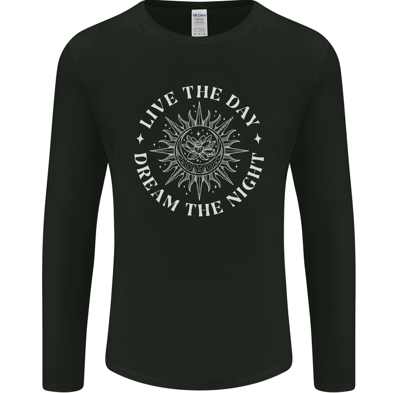 Dream the Night Moons Sleeping Mens Long Sleeve T-Shirt Black