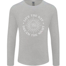 Dream the Night Moons Sleeping Mens Long Sleeve T-Shirt Sports Grey