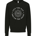 Dream the Night Moons Sleeping Mens Sweatshirt Jumper Black