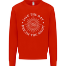 Dream the Night Moons Sleeping Mens Sweatshirt Jumper Bright Red