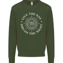 Dream the Night Moons Sleeping Mens Sweatshirt Jumper Forest Green