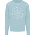 Dream the Night Moons Sleeping Mens Sweatshirt Jumper Light Blue