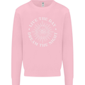 Dream the Night Moons Sleeping Mens Sweatshirt Jumper Light Pink