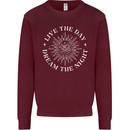 Dream the Night Moons Sleeping Mens Sweatshirt Jumper Maroon