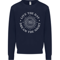 Dream the Night Moons Sleeping Mens Sweatshirt Jumper Navy Blue