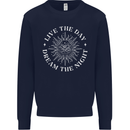 Dream the Night Moons Sleeping Mens Sweatshirt Jumper Navy Blue