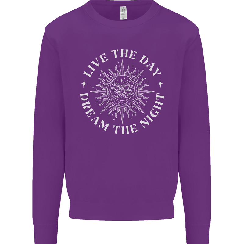 Dream the Night Moons Sleeping Mens Sweatshirt Jumper Purple