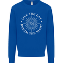 Dream the Night Moons Sleeping Mens Sweatshirt Jumper Royal Blue