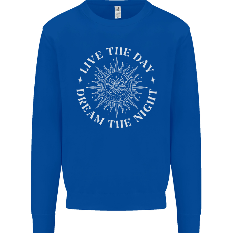 Dream the Night Moons Sleeping Mens Sweatshirt Jumper Royal Blue