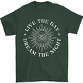 Dream the Night Moons Sleeping Mens T-Shirt 100% Cotton Forest Green