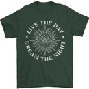 Dream the Night Moons Sleeping Mens T-Shirt 100% Cotton Forest Green