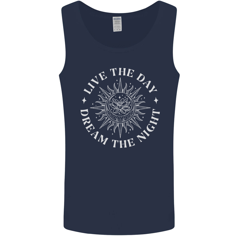 Dream the Night Moons Sleeping Mens Vest Tank Top Navy Blue