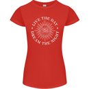 Dream the Night Moons Sleeping Womens Petite Cut T-Shirt Red