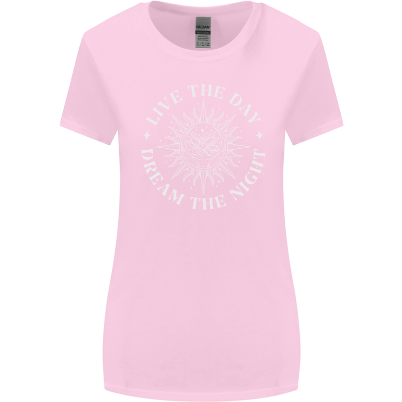Dream the Night Moons Sleeping Womens Wider Cut T-Shirt Light Pink