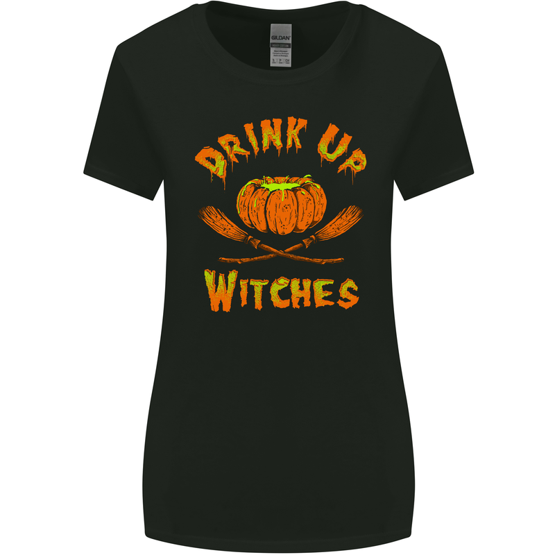 Drink up Witches Womens Wider Cut T-Shirt Black