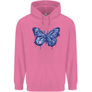 Dripping Blue Butterfly Rhopalocera Childrens Kids Hoodie Azalea