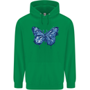Dripping Blue Butterfly Rhopalocera Childrens Kids Hoodie Irish Green