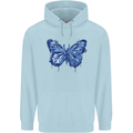 Dripping Blue Butterfly Rhopalocera Childrens Kids Hoodie Light Blue