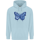 Dripping Blue Butterfly Rhopalocera Childrens Kids Hoodie Light Blue