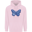 Dripping Blue Butterfly Rhopalocera Childrens Kids Hoodie Light Pink