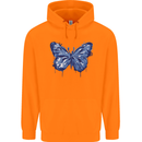 Dripping Blue Butterfly Rhopalocera Childrens Kids Hoodie Orange