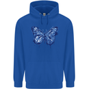 Dripping Blue Butterfly Rhopalocera Childrens Kids Hoodie Royal Blue