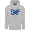 Dripping Blue Butterfly Rhopalocera Childrens Kids Hoodie Sports Grey